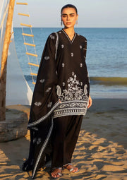 Premium Black Embroidered Eastern Suit – 3 Piece