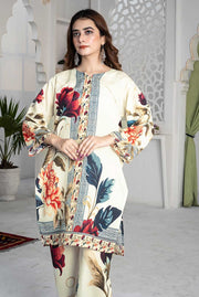 Ivory Bloom – Stitched 2-Piece Poly Lawn Suit