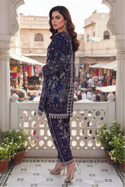 Midnight Flora – Stitched 2-Piece Poly Lawn Suit