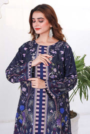 Midnight Flora – Stitched 2-Piece Poly Lawn Suit