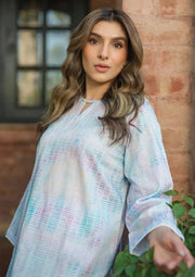 Light Cyan Digital Printed Cambric 2-Piece Kurta Set