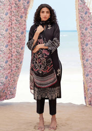 Elegant Black Embroidered Lawn 3-Piece Suit