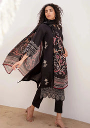 Elegant Black Embroidered Lawn 3-Piece Suit