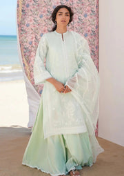 Mint Embroidered Lawn 3-Piece Long Shirt Suit