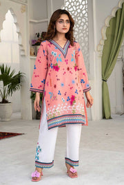 Blush Bloom – Stitched 2-Piece Poly Lawn Suit