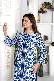 Sapphire Vine – Stitched 2-Piece Poly Lawn Suit